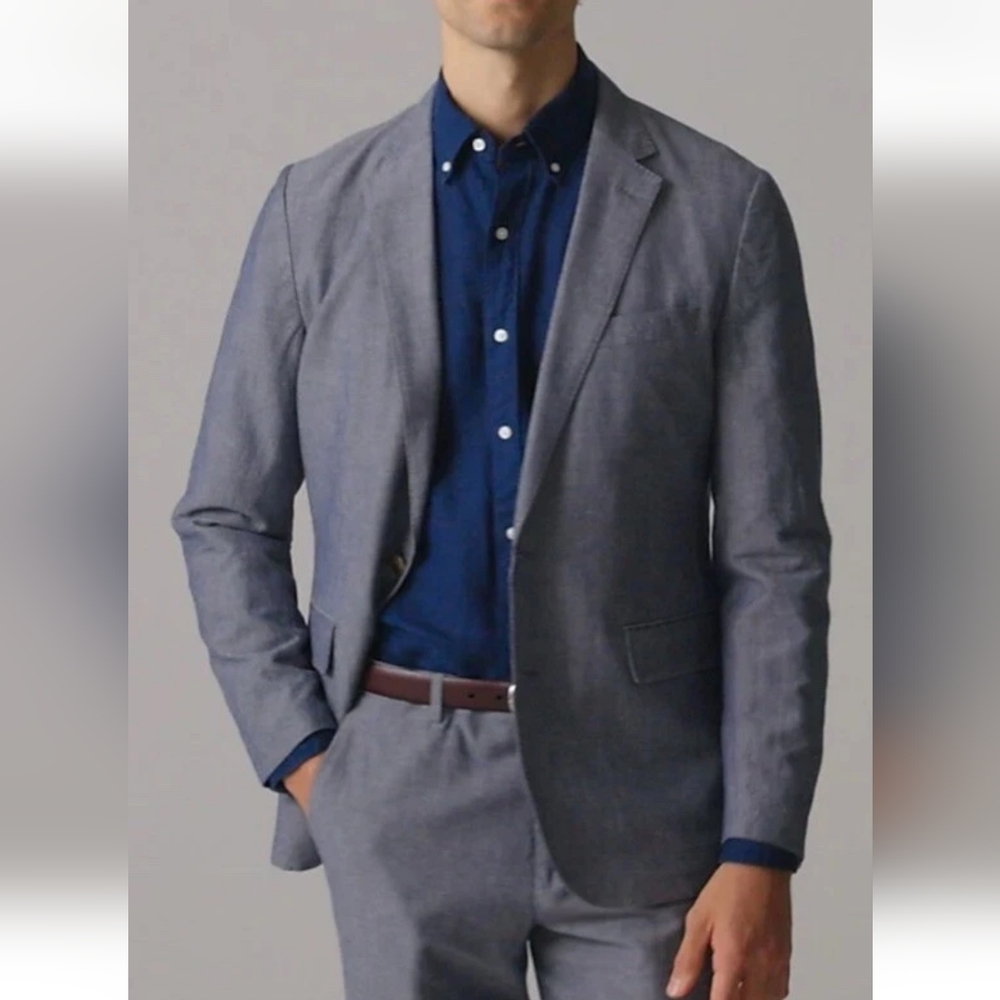 J.CREW MENS LUDLOW BLAZER SPORTS JACKET NAVY Checkered Y2k Business Casual M